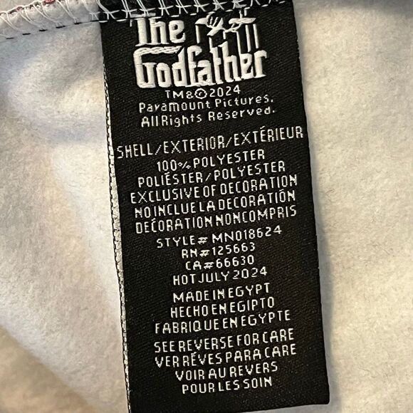 Members Only “ The God Father” Black Full Graphics Hoodie Sz L - Picture 7 of 8